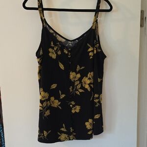 Torrid Black and Yellow Floral Camisole